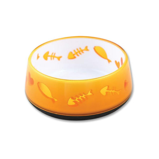 300ml Cat Bowl Orange Love - AFP Kitten Pet Food Water Feeding Anti