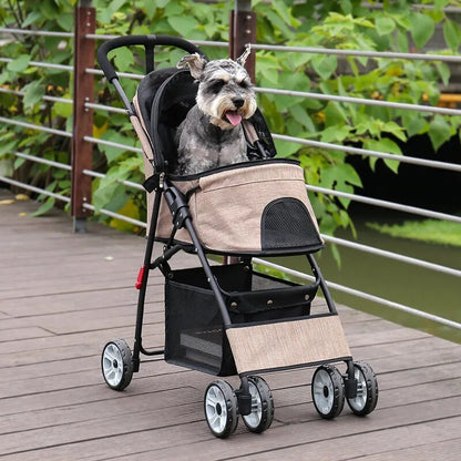 Pet Dog Carrier Stroller Outdoor Breathable Lightweight Foldable 3 Colors