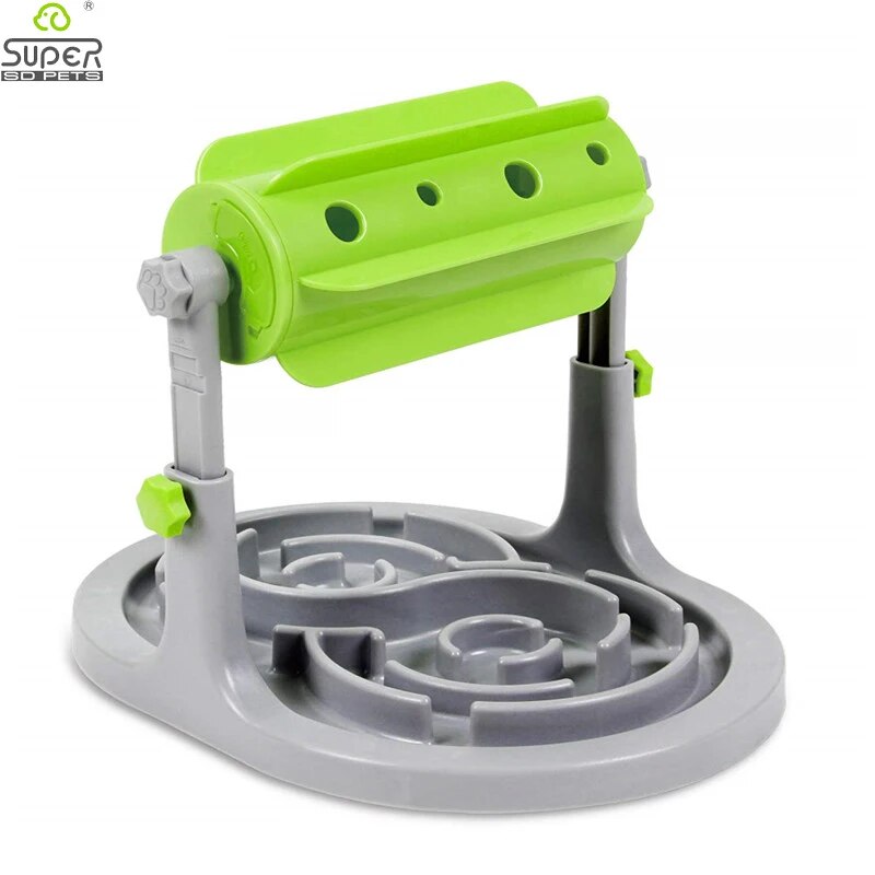 Intelligent Dry Food Toy Feeder Educational Puzzle Training Game Anti Choke Slower Treated Feeder Bowl