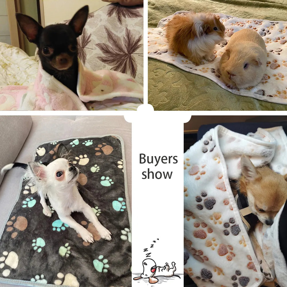 Soft Fluffy Pet Blanket Winter Warm  Warm and Comfortable Cute Pet Bed Sheet Cushion Blanket