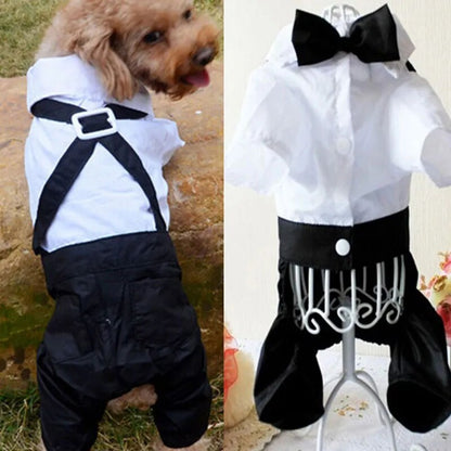 Halloween Gentleman Suit Bowtie Tuxedo Pet Costume