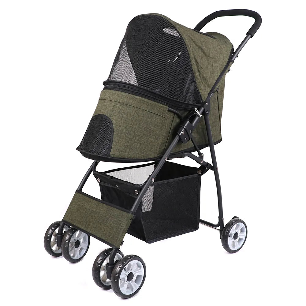 Pet Dog Carrier Stroller Outdoor Breathable Lightweight Foldable 3 Colors