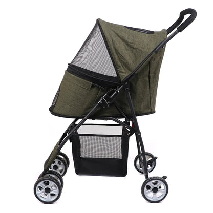 Pet Dog Carrier Stroller Outdoor Breathable Lightweight Foldable 3 Colors