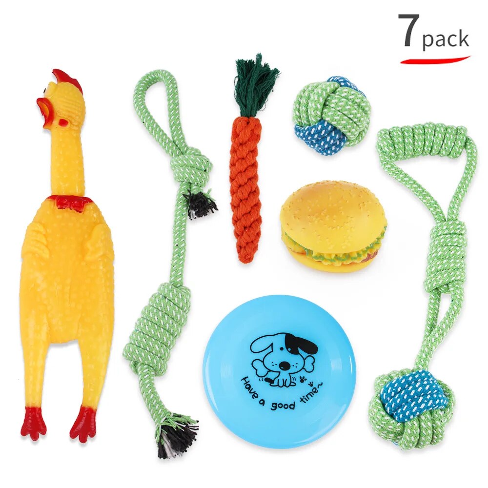 Pet Chew Toys Cotton Ropes Interactive 3, 4, 7, 8 pack