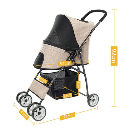 Pet Dog Carrier Stroller Outdoor Breathable Lightweight Foldable 3 Colors