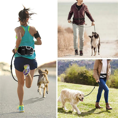 Walking Pet Treat Bag Fanny Pack Hands-Free Bungee Leash