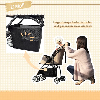 Pet Dog Carrier Stroller Outdoor Breathable Lightweight Foldable 3 Colors