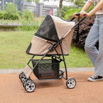 Pet Dog Carrier Stroller Outdoor Breathable Lightweight Foldable 3 Colors