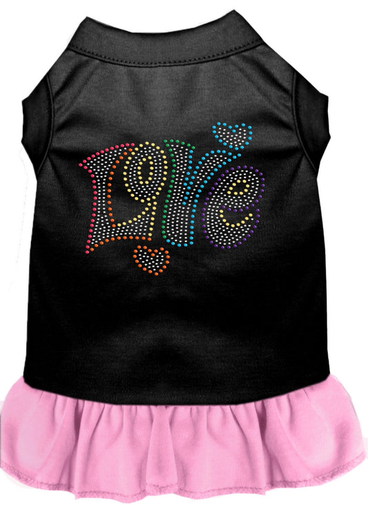 Mirage Pet 57-61 XXXLBkLpk Technicolor Love Rhinestone Pet Dress