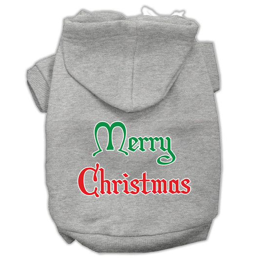 Mirage Pet 62-25-11 XXLGY Merry Christmas Screen Print Pet Hoodie