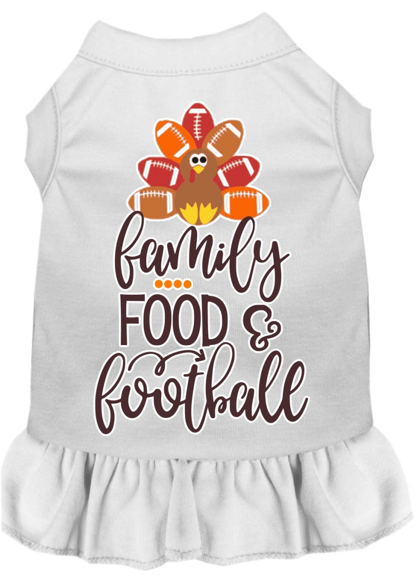 Mirage Pet 58-428 WTXS Family, Food & Football Screen Print Dog Dress