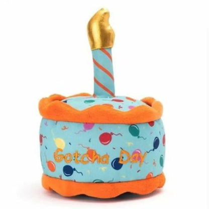 New Pet Toy Plush Birthday Cake Chew Toy Funny Interactive and Sounding