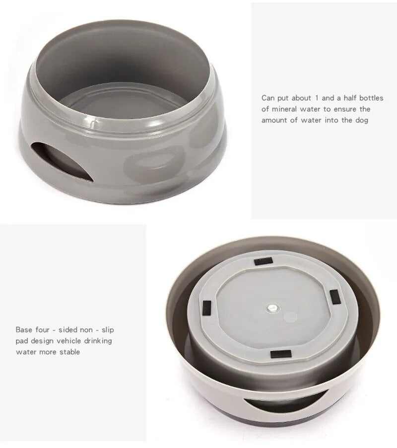 Travel Car Anti-skid Splash-proof Floating Non-wetting Feeder Portable Pet Bowl