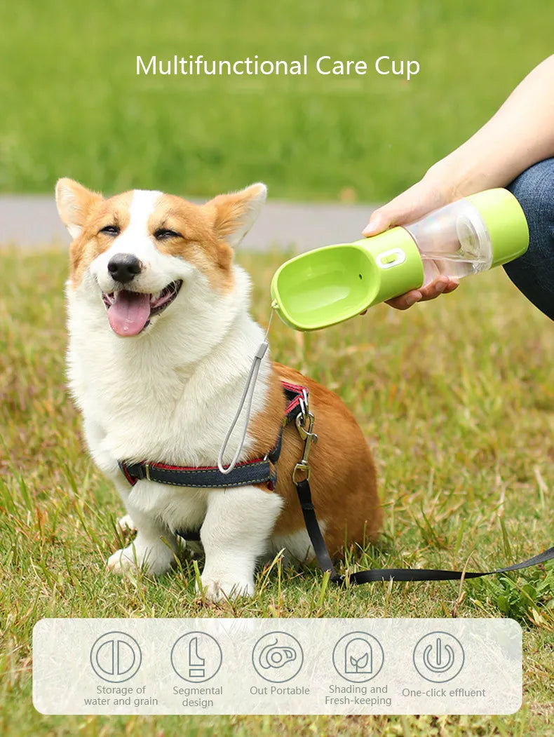 Pet Dog Water Bottle Feeder Bowl Outdoor Travel