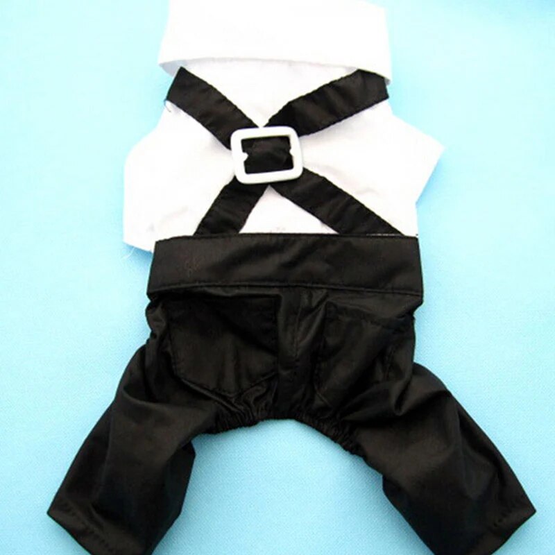 Halloween Gentleman Suit Bowtie Tuxedo Pet Costume