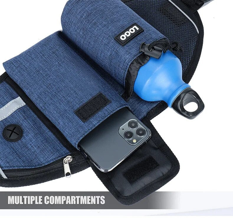 Walking Pet Treat Bag Fanny Pack Hands-Free Bungee Leash