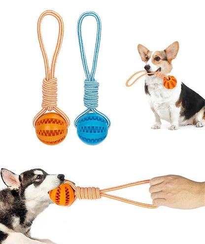 Dog Toys Treat Interactive Rope Rubber Leaking Ball chewing bite resistant