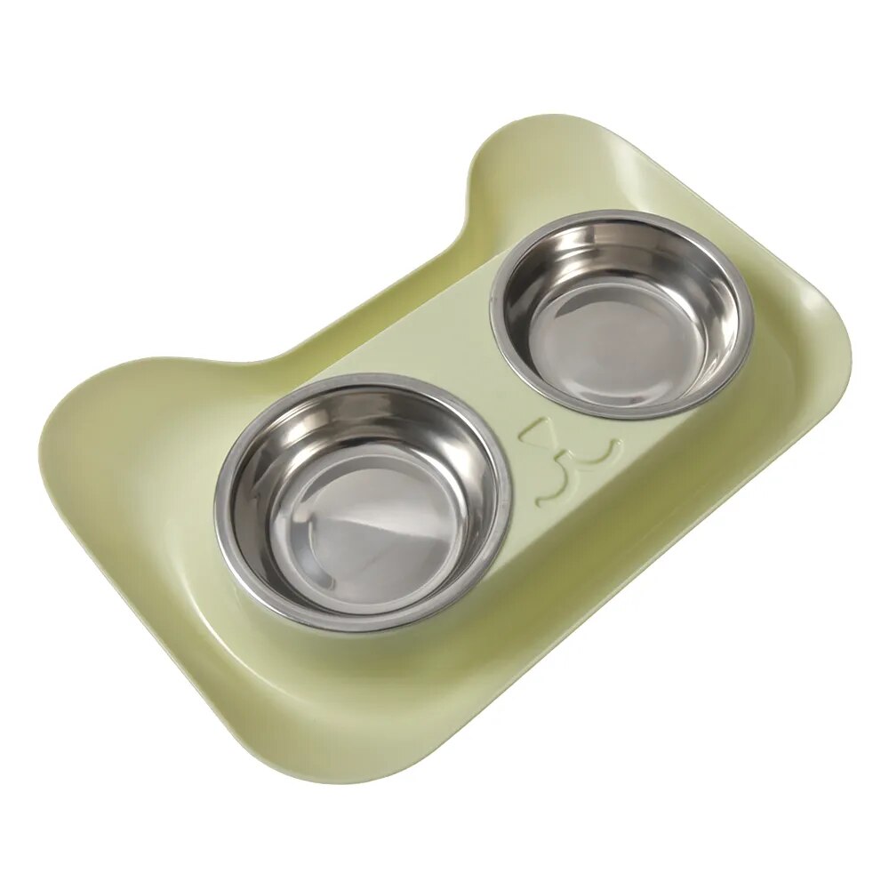 Cute Pet Double Bowl Water Elevated Feeder