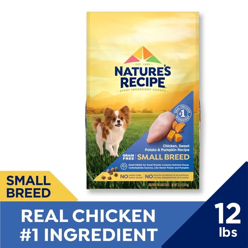 Recipe Dry Dog Food, Grain Free Small Breed Chicken, Sweet Potato & Pumpkin Recipe, 12 lb. Bag