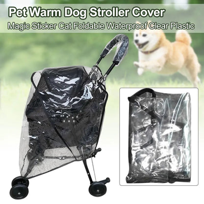 Carrier Accessories Protection Windproof Portable Dog Stroller Cover Pet Warm Outdoor Travel Foldable Waterproof Clear Plastic