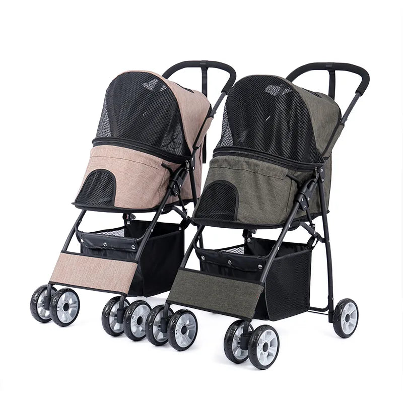 Pet Dog Carrier Stroller Outdoor Breathable Lightweight Foldable 3 Colors