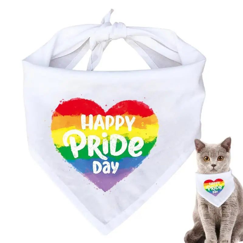 Dog Bandana Scarf Pride Rainbow Triangular Bibs Handkerchiefs Accessories For Pets