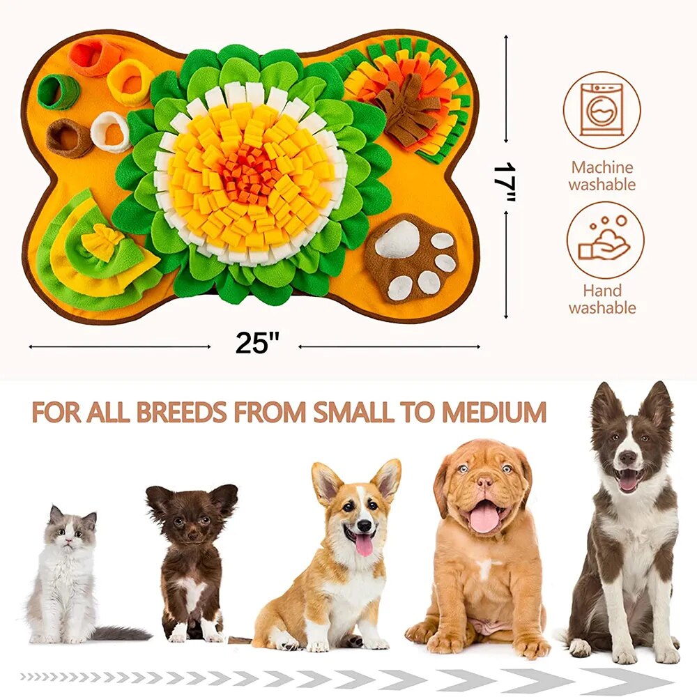 Large Snuffle Mat for Pet Interactive Training and Stress Relief Feeding Mat Slow Feeder Dog Treat Mat Dog Toy