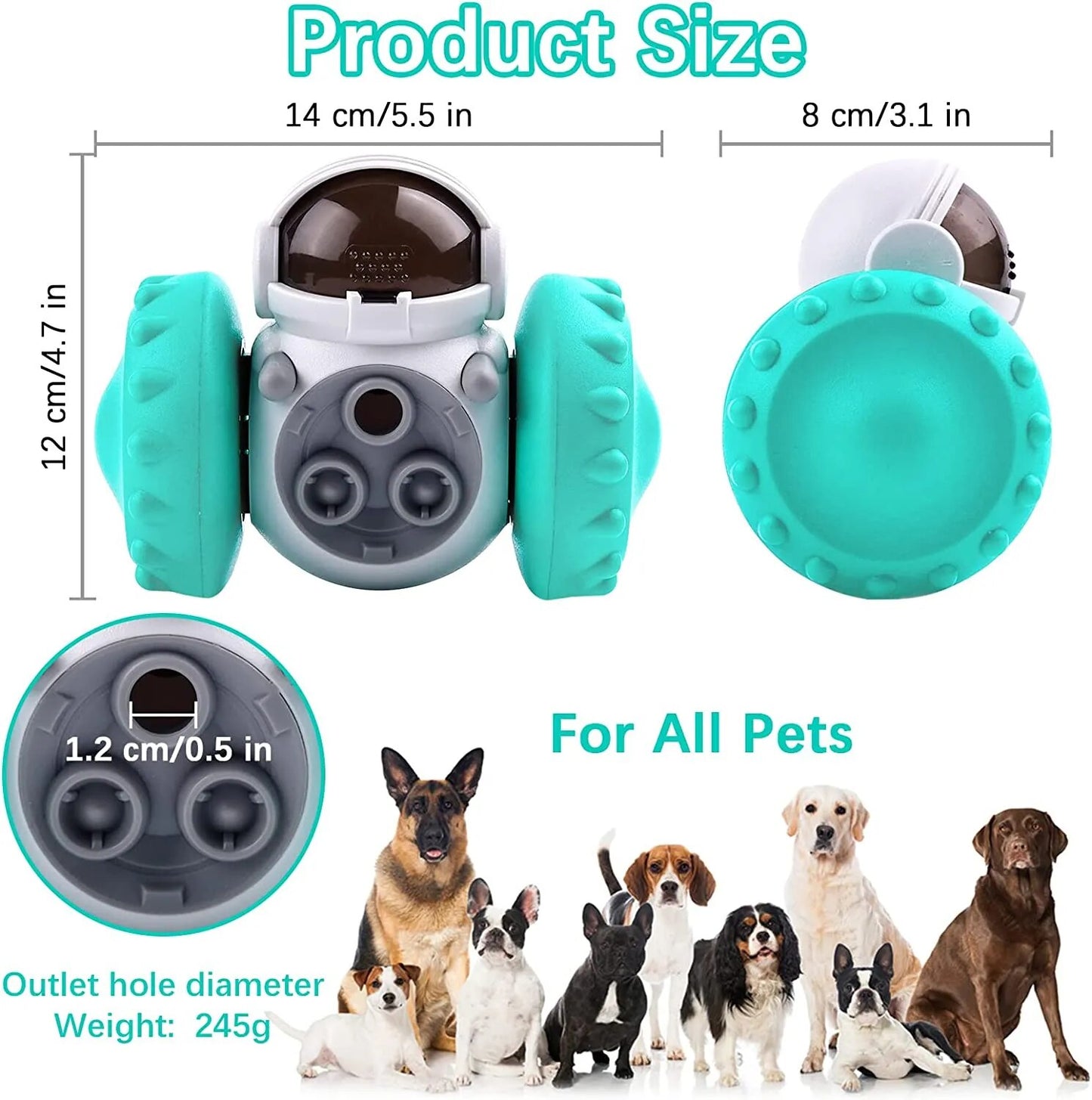 Pet Food Interactive Tumbler Dog Toy Slow Feeder Food Treat Dispenser