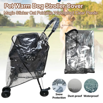 Carrier Accessories Protection Windproof Portable Dog Stroller Cover Pet Warm Outdoor Travel Foldable Waterproof Clear Plastic