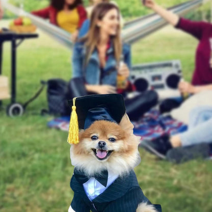 Pet Graduation Caps Dog Cat Graduation Hats with Yellow Tassel