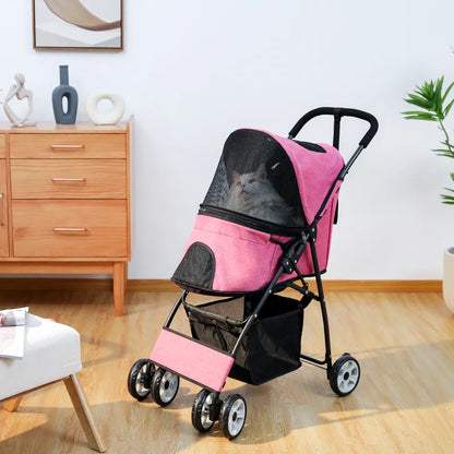 Pet Dog Carrier Stroller Outdoor Breathable Lightweight Foldable 3 Colors