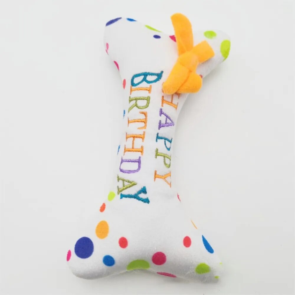 New Pet Toy Plush Birthday Cake Chew Toy Funny Interactive and Sounding