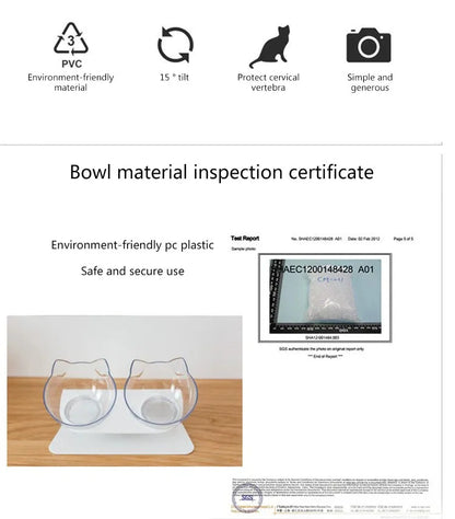 Non-Slip Double or single and replacement Bowl Water Food Feed With Inclination Stand