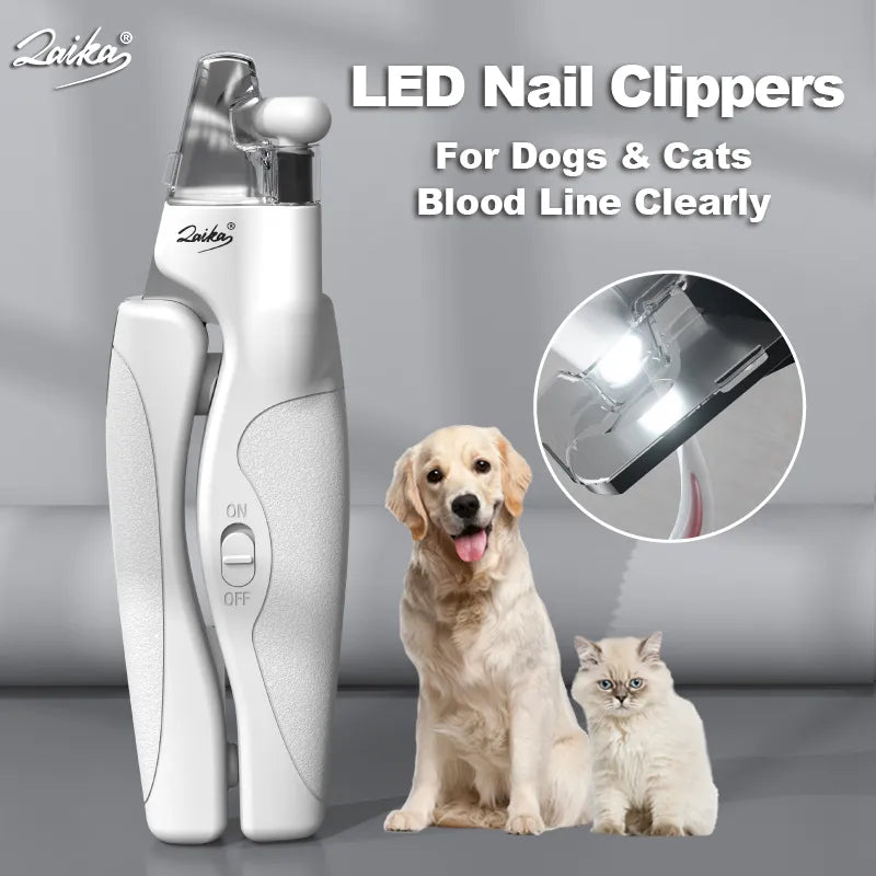 LED Pet Nail Clippers Professional  Claw Blood Line Scissors Nail Trimmer Grooming Cutter