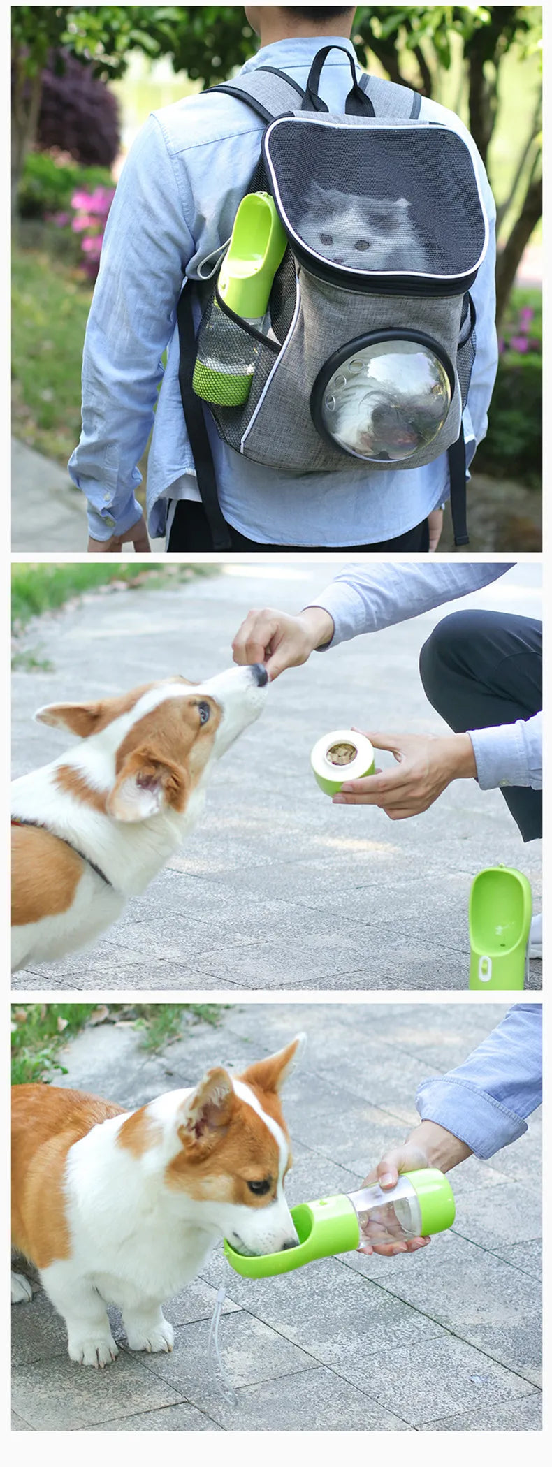 Pet Dog Water Bottle Feeder Bowl Outdoor Travel