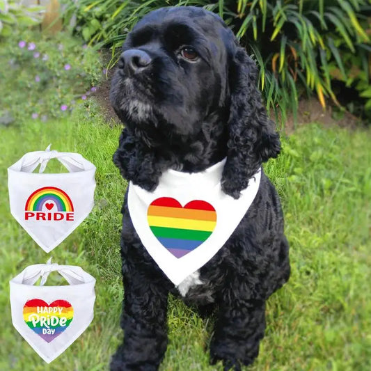 Dog Bandana Scarf Pride Rainbow Triangular Bibs Handkerchiefs Accessories For Pets