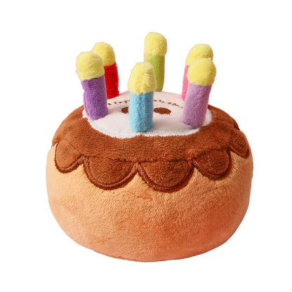 New Pet Toy Plush Birthday Cake Chew Toy Funny Interactive and Sounding