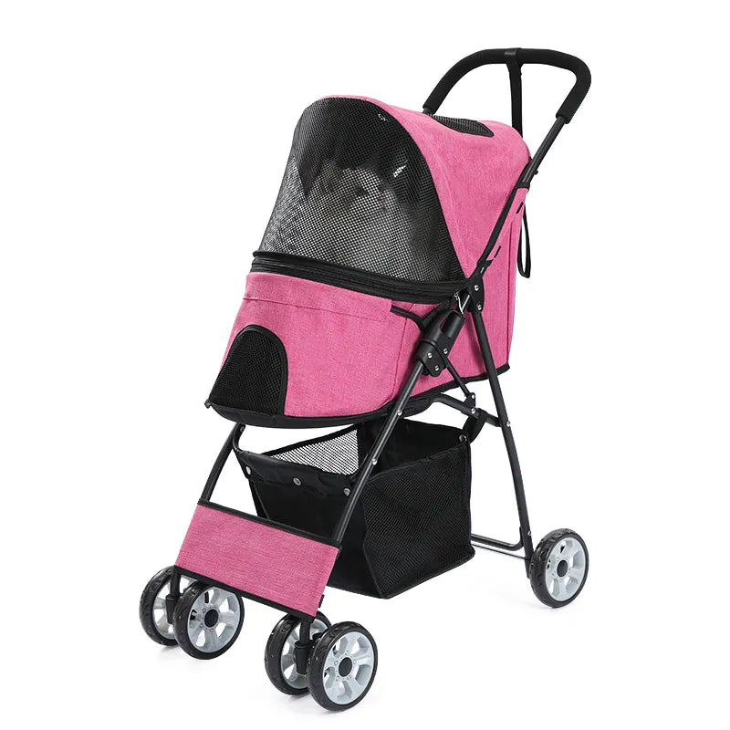 Pet Dog Carrier Stroller Outdoor Breathable Lightweight Foldable 3 Colors