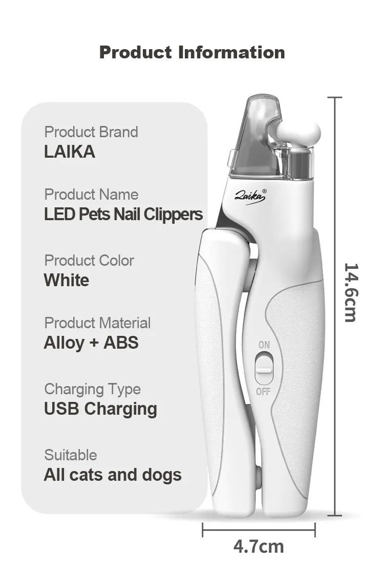 LED Pet Nail Clippers Professional  Claw Blood Line Scissors Nail Trimmer Grooming Cutter