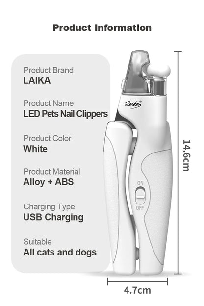 LED Pet Nail Clippers Professional  Claw Blood Line Scissors Nail Trimmer Grooming Cutter