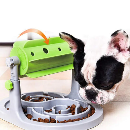 Intelligent Dry Food Toy Feeder Educational Puzzle Training Game Anti Choke Slower Treated Feeder Bowl