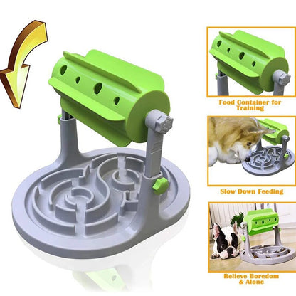 Intelligent Dry Food Toy Feeder Educational Puzzle Training Game Anti Choke Slower Treated Feeder Bowl