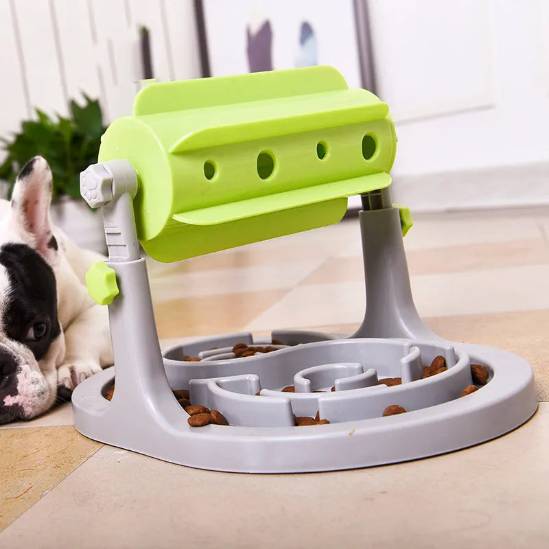 Intelligent Dry Food Toy Feeder Educational Puzzle Training Game Anti Choke Slower Treated Feeder Bowl